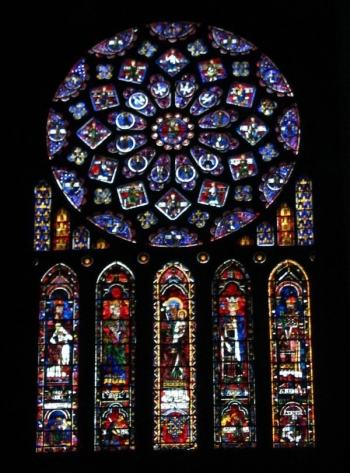 Chartres rose window || Source - Jeff Drouin, 6 July 2004