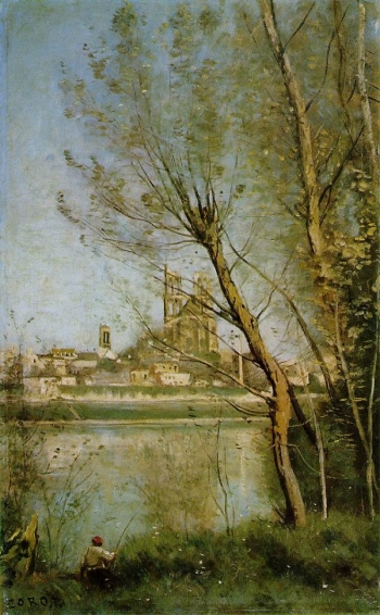 Cathedral of Mantes (1865/9), by Jean-Baptiste-Camille Corot || Source - The Artchive - http://www.artchive.com