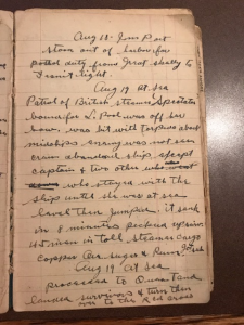 A photograph of a handwritten journal page