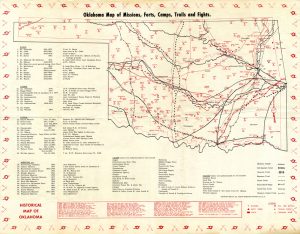 Oklahoma Map of Missions, Forts, Camps, Trails, and Fights