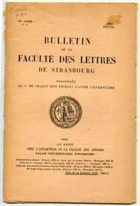 Image of a Bulletin, written in French, from Palais University in Strasbourg, France