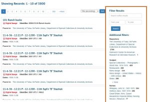 A screen grab of the Digital Materials page on the University of Tulsa's ArchiveSpace