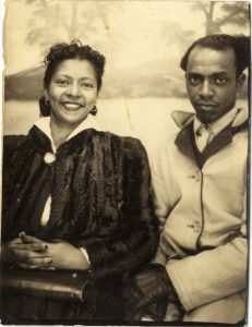 black and white photograph of an African American couple posing for a picture