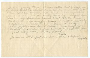 Scanned image of a handwritten letter signed by Milo